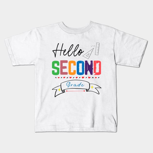 Hello Second Grade - Back to school Kids T-Shirt by SILVER01